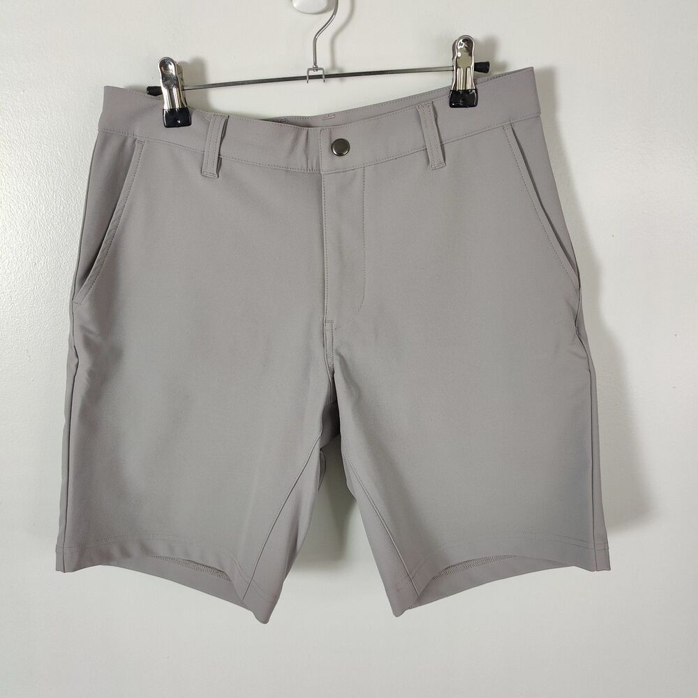 State & Liberty Chino Shorts Mens 30" Gray Stretch Athletic Fit Performance Golf
